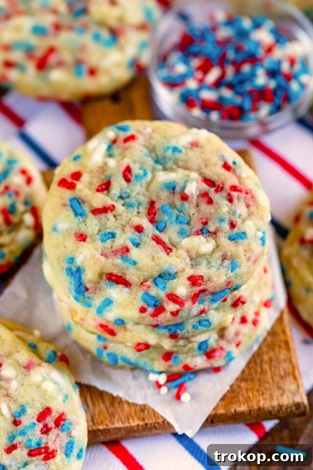 Colorful firework sprinkle cookies for a patriotic celebration