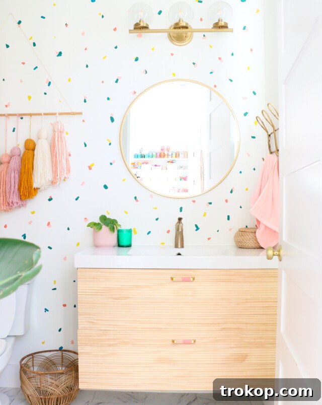 22 Girls' Room Paint Ideas to Make Her Space Her Own 13 HOW TO PAINT A TERRAZZO CONFETTI ACCENT WALL for girls room paint ideas