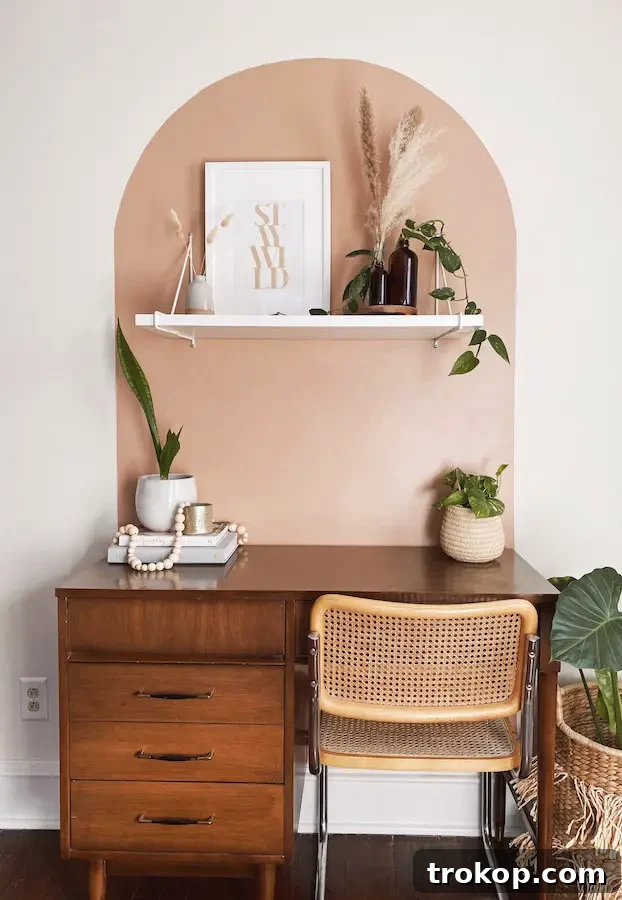 22 Girls' Room Paint Ideas to Make Her Space Her Own 15 DIY Color Block Painted Arch Accent Wall Tutorial