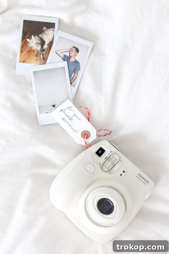 Give Your Ikea Dresser a Luxe Look with DIY Leather Pulls 6 a polaroid mini camera is a way to welcome guests for the holidays