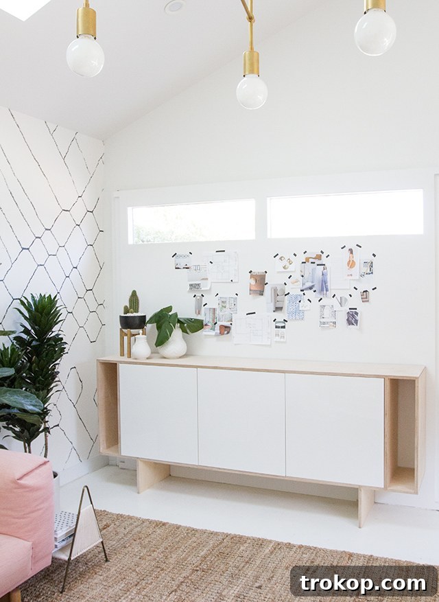 Clever IKEA BESTA Transformations for a Chic and Organized Home 17 A Mid-Century Credenza for ikea besta hacks