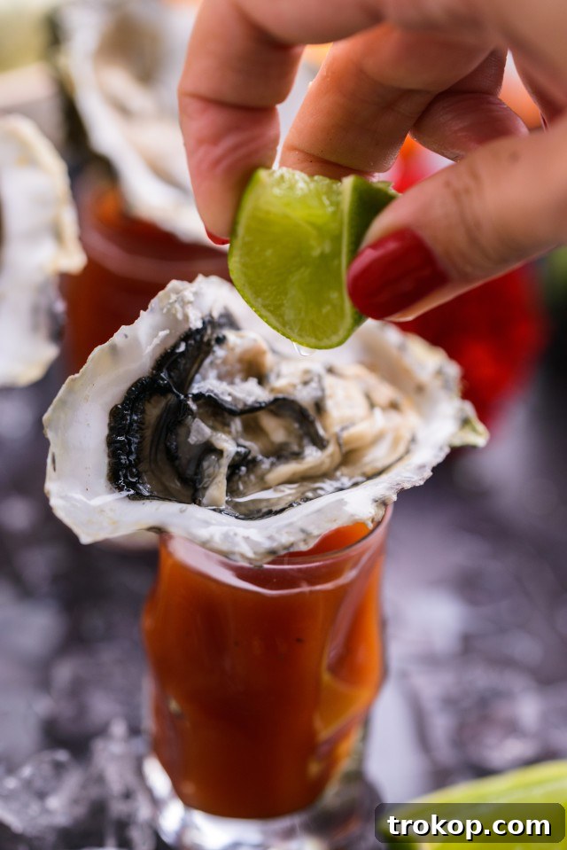 Oyster Shooter Recipe
A Zesty Oyster Shooter to Kickstart Your Palate 8 Squeezing Lime Juice over the Oyster Shooter