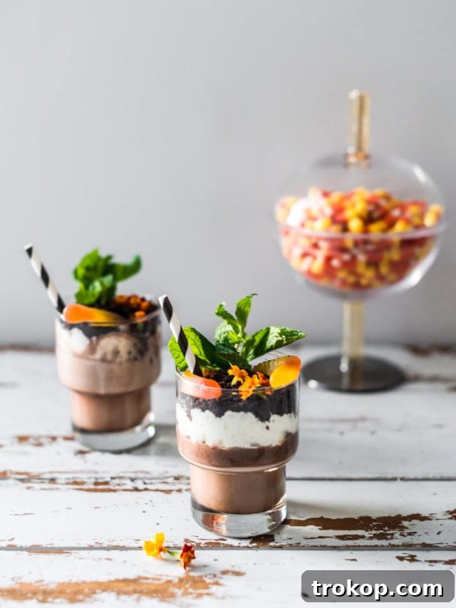 Terrifying Tipples for a Spooktacular Halloween 32 photo of two dirt cup cocktails