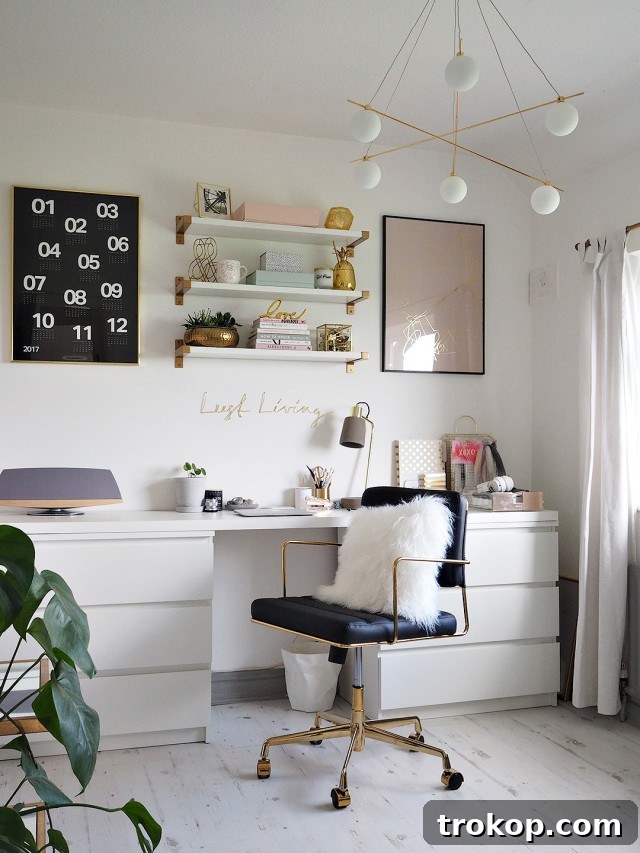 IKEA Malm dressers transformed into a sleek work table