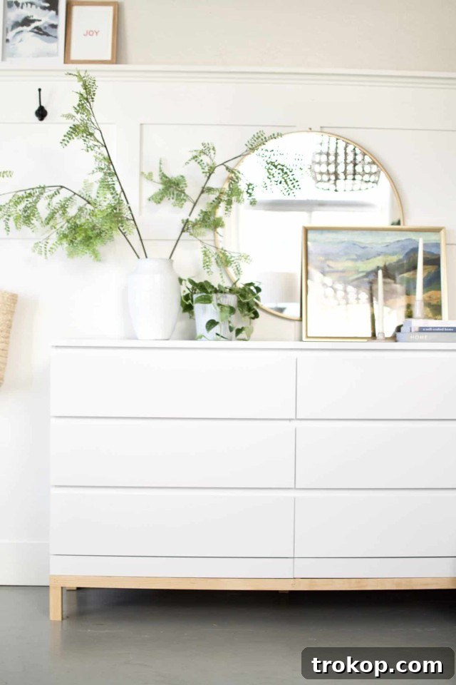 IKEA Malm dresser with a custom base frame