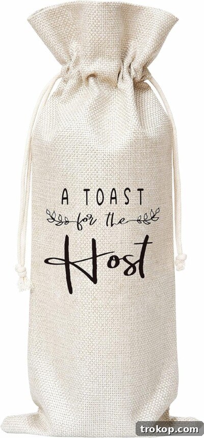 A Toast For The Host Wine Gift Bag for hostess gifts.