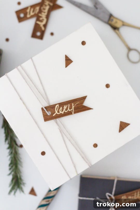 Crafting Wood Veneer: Confetti and Flag Gift Tags 7 Finished DIY Wood Veneer Gift Tags and Confetti