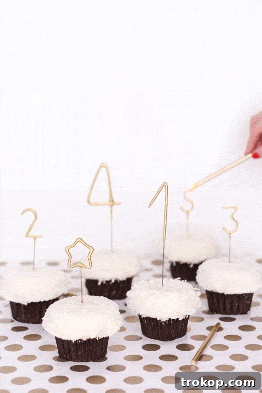 Animated image of DIY Countdown Cupcakes with sparkling candles.