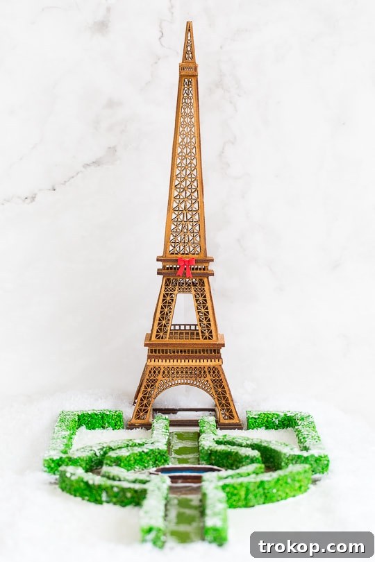 Eiffel Tower gingerbread house for Paris party