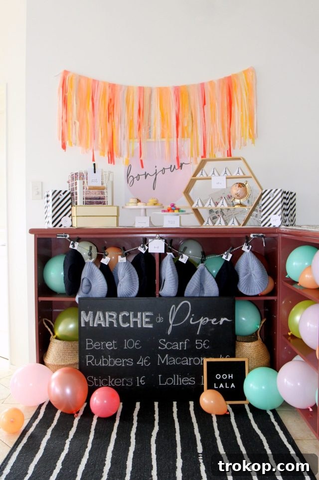 Tour of Paris theme party decorations