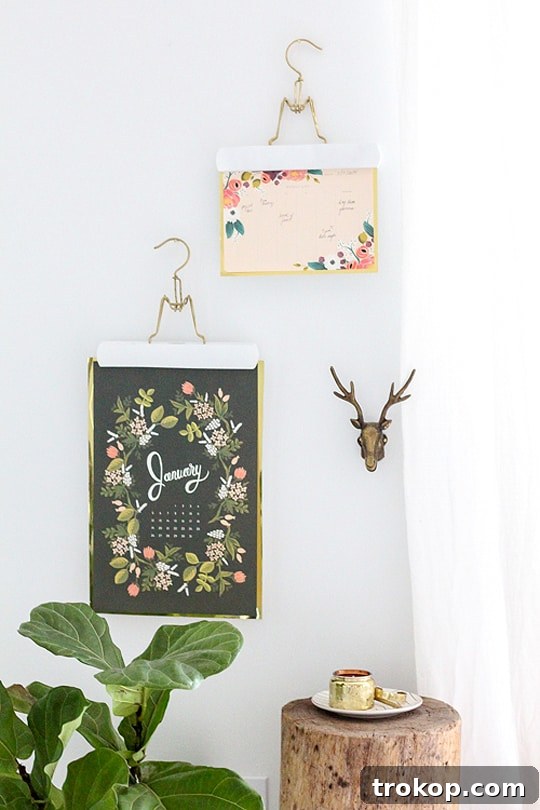 Stunning DIY metallic wall hangs showcasing an Anthropologie-inspired design, perfect for modern home decor