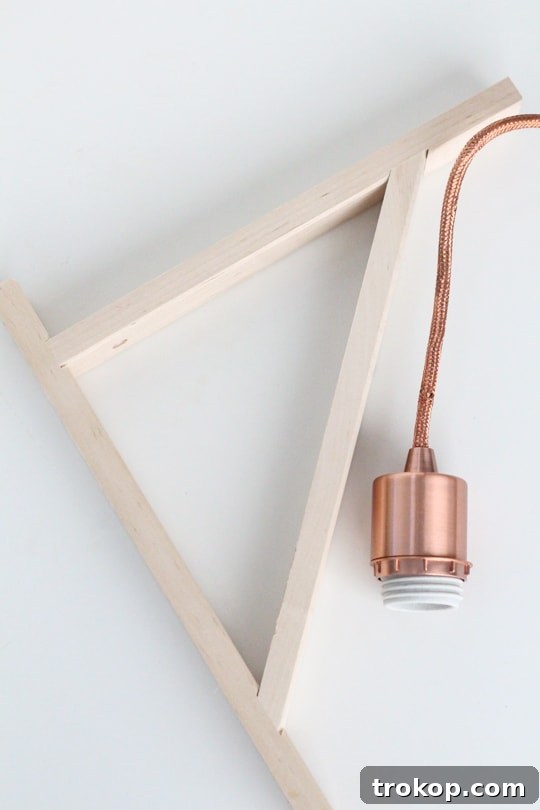 DIY: Metallic Pendant Sconce - Tools and materials laid out for the project.
