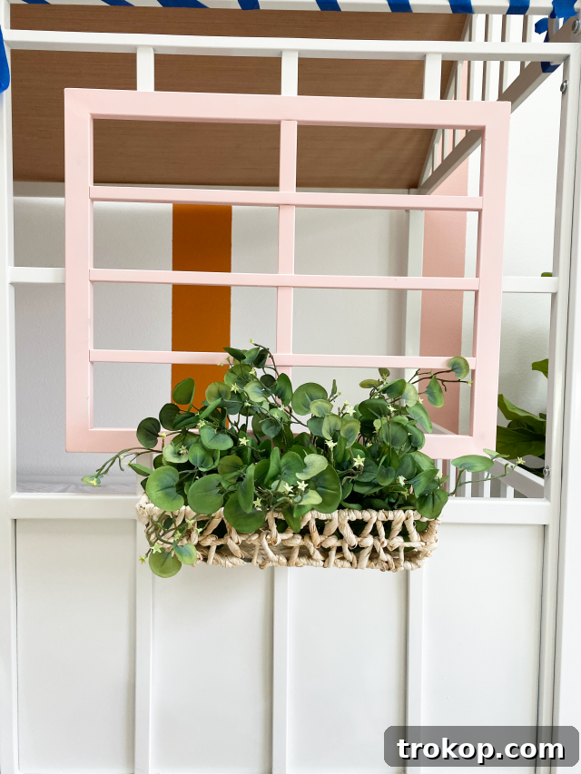 Vibrant DIY Toddler Playhouse Bed 12 Painted window for custom girls bed