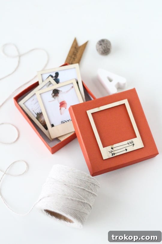 DIY wooden polaroid gift set for Valentine's Day