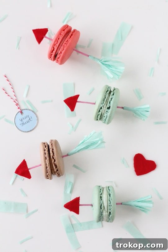 DIY Valentine Arrow Cookie Picks with Tassels by Sugar & Cloth