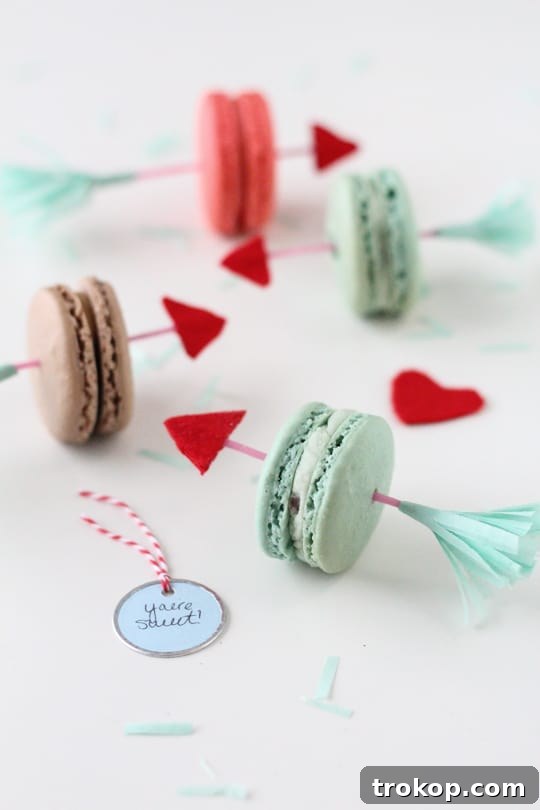 DIY Valentine Arrow Cookie Picks with Tassels by Sugar & Cloth