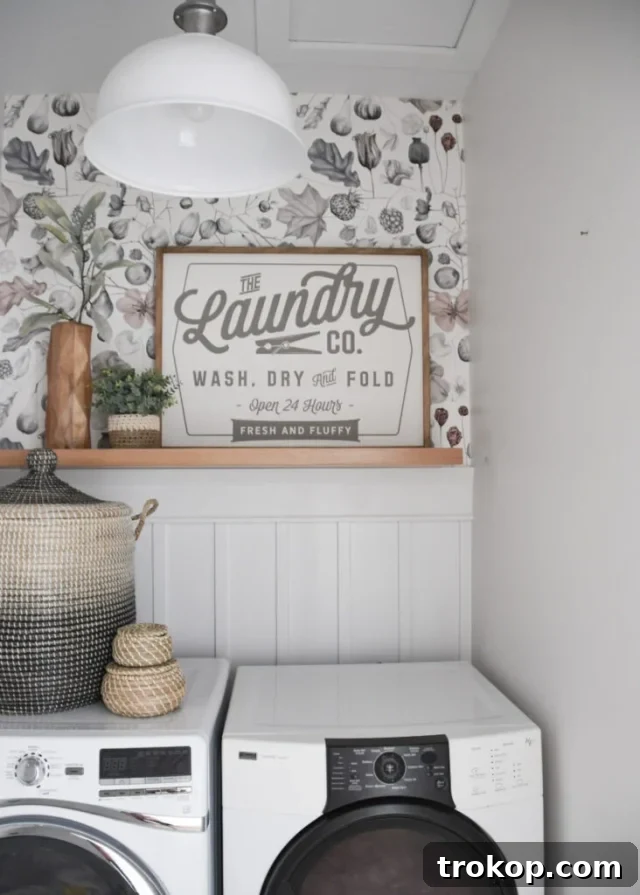 Easy Laundry Room Wallpaper Makeover Ideas (with Tutorials)