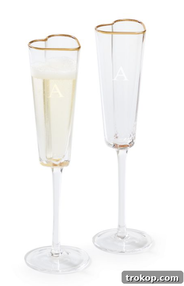 Personalized Champagne Glasses for personalized Valentine's Gifts