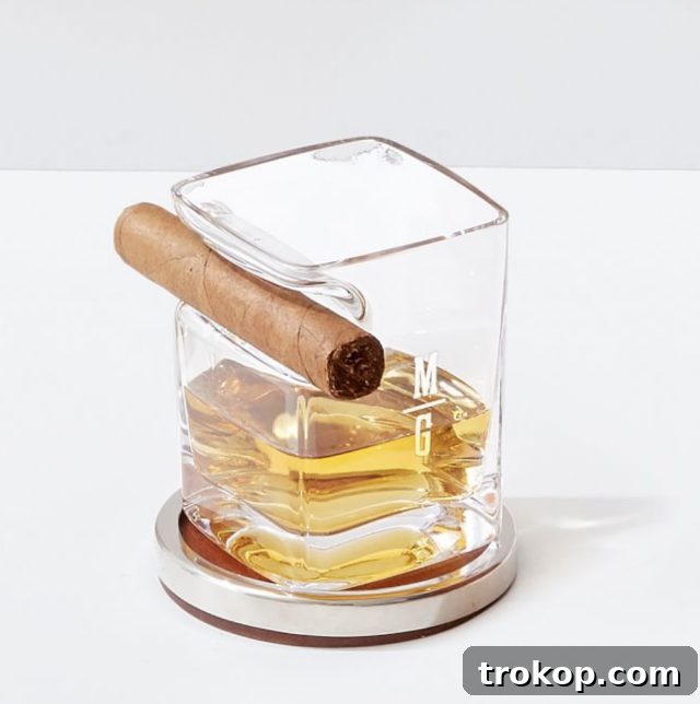 Monogrammed Corkcicle Cigar Glass - A sophisticated gift for a discerning Valentine