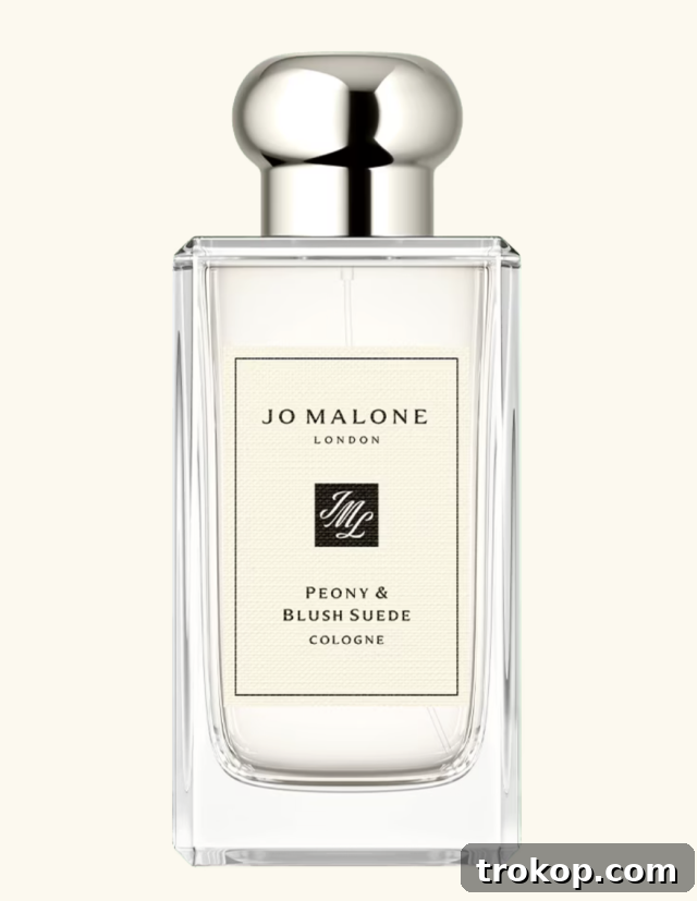 Jo Malone Peony & Blush Suede Cologne, engravable for a personal touch