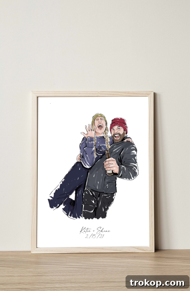 Custom Portrait Illustration, Wedding gift, Couple Portrait, Drawing From Photo, Best Friend gift, Line Drawing, Personalised Art Commission for personalized valentines day gifts