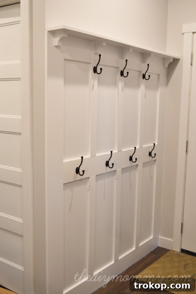 Reclaim Your Entryway: 15 Smart Storage Ideas for a Clutter-Free Foyer 13 Build a Board & Batten DIY Hook Wall