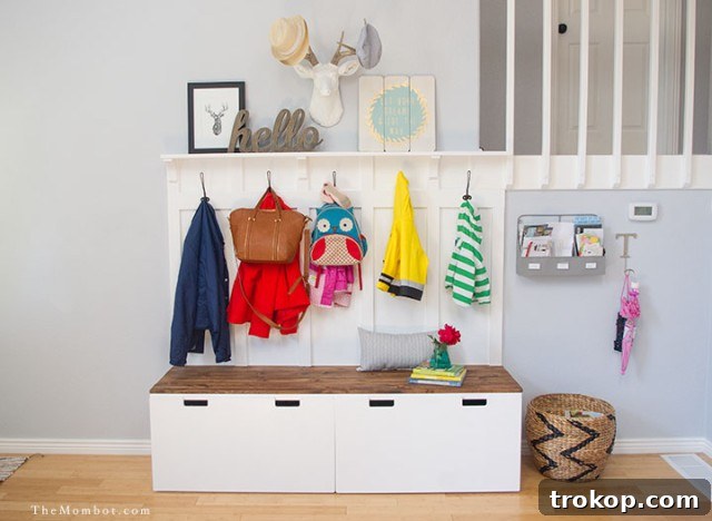 Reclaim Your Entryway: 15 Smart Storage Ideas for a Clutter-Free Foyer 7 Ikea Hack DIY Mudroom Benches for entryway storage ideas