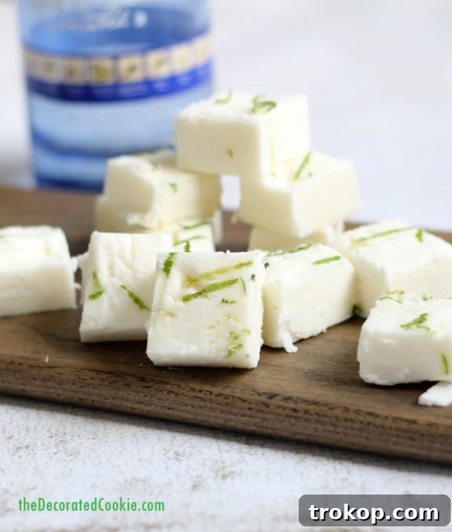 white chocolate gin boozy fudge