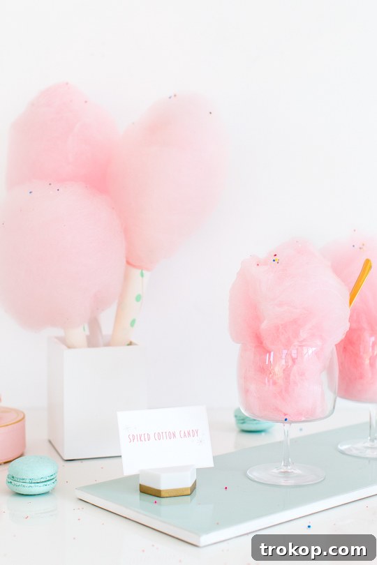 How to make spiked cotton candy - Sugar & Cloth for alcoholic dessert ideas