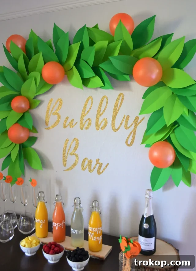 Sparkling Ideas: Crafting the Perfect Mimosa Bar for Any Celebration 17 Mimosa Bar Decor Ideas