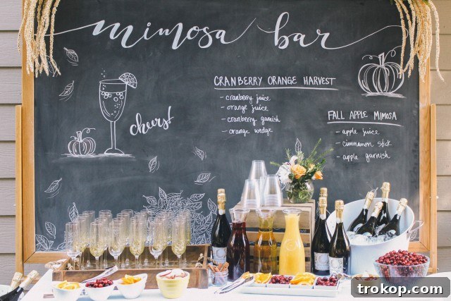 Sparkling Ideas: Crafting the Perfect Mimosa Bar for Any Celebration 3 Fall Brunch Biscuit & Mimosa Bar Ideas