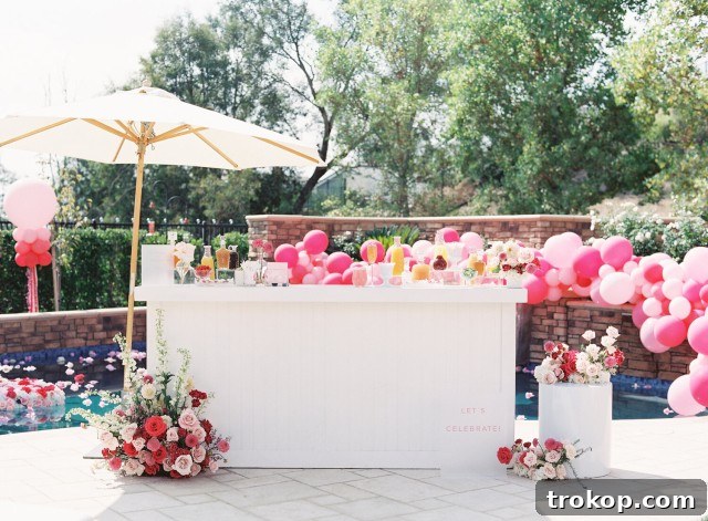 Sparkling Ideas: Crafting the Perfect Mimosa Bar for Any Celebration 23 Pink Baby Shower Bar Set Up for Mimosa Bar Ideas