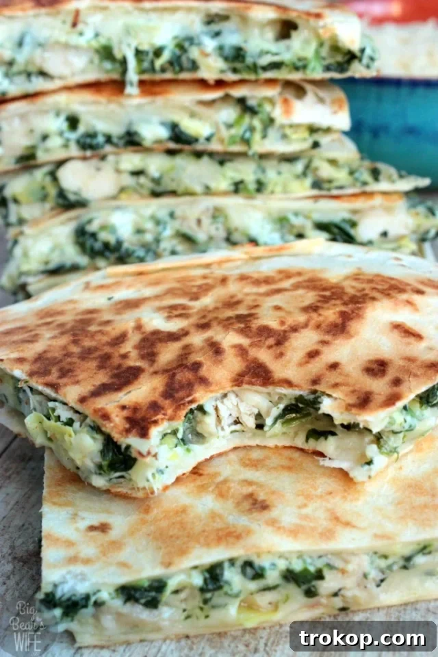 Beyond Boring: Inventive Leftover Chicken Recipes for Stellar Weeknights 21 Spinach and Artichoke Chicken Quesadillas
