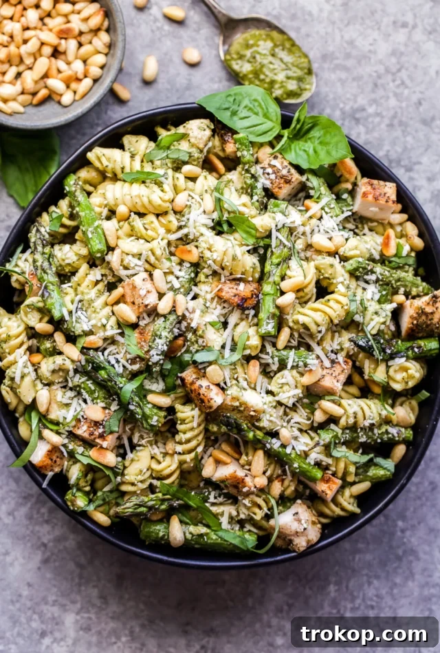 Beyond Boring: Inventive Leftover Chicken Recipes for Stellar Weeknights 29 Grilled Chicken and Asparagus Pesto Pasta