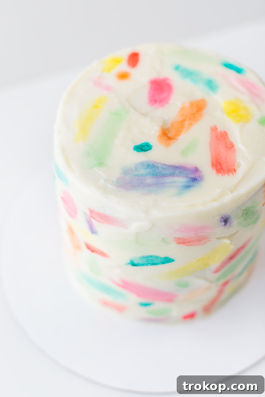 17 DIY Cake Toppers to Make Your Celebration Unforgettable 20 DIY Abstract watercolor painted cake | sugarandcloth.com