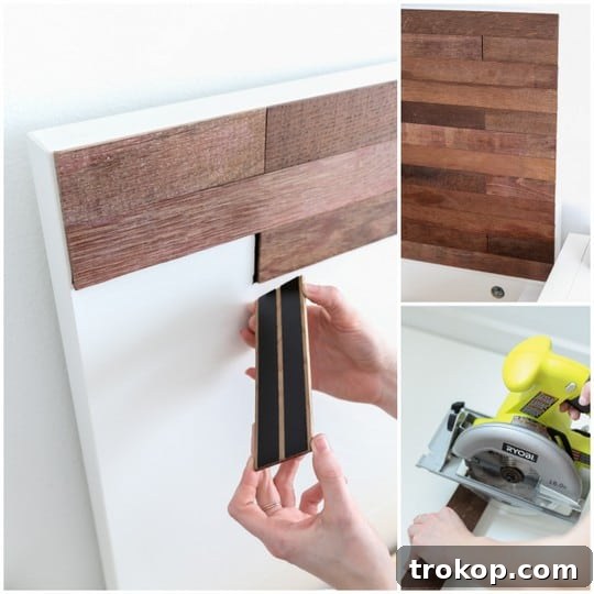 Step-by-step guide for IKEA headboard hack with Stikwood