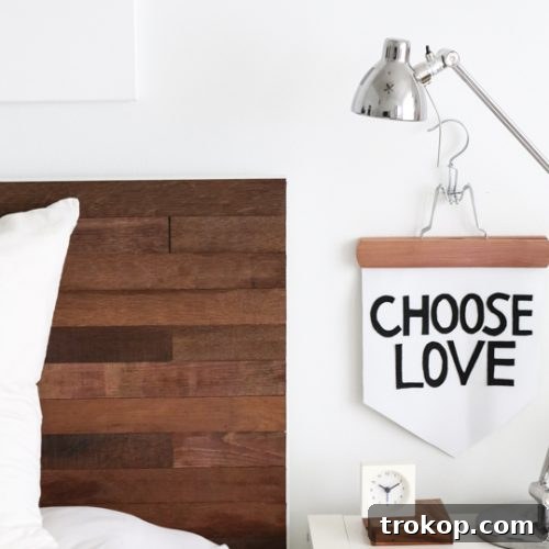DIY IKEA hack Stikwood headboard