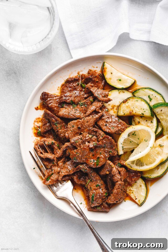 Sheet Pan Steak with Lemon Zucchini