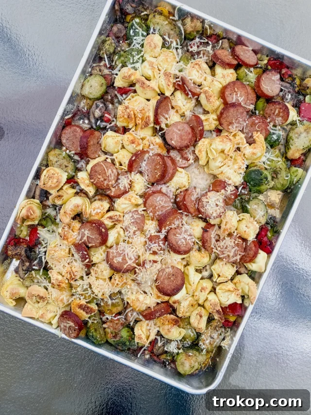 Sheet Pan Kielbasa and Tortellini