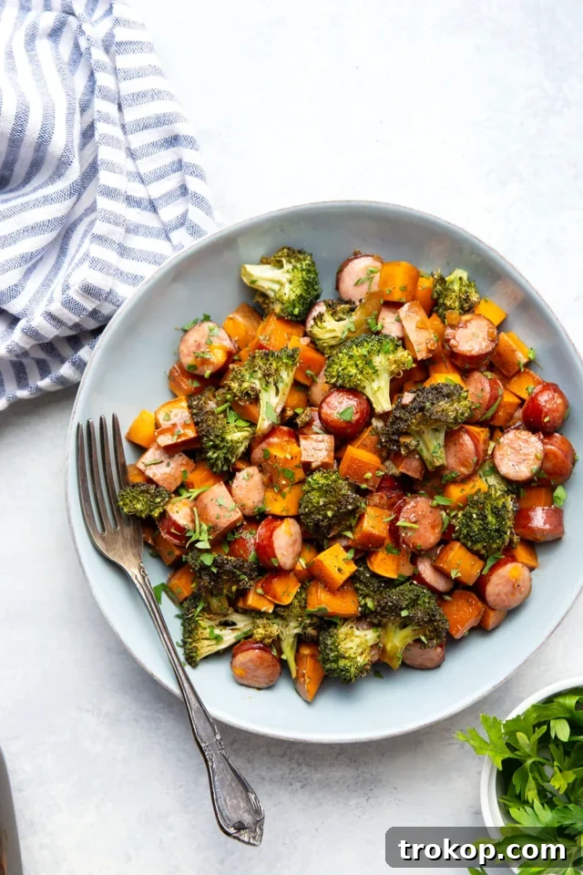 Sheet Pan Sausage and Sweet Potatoes