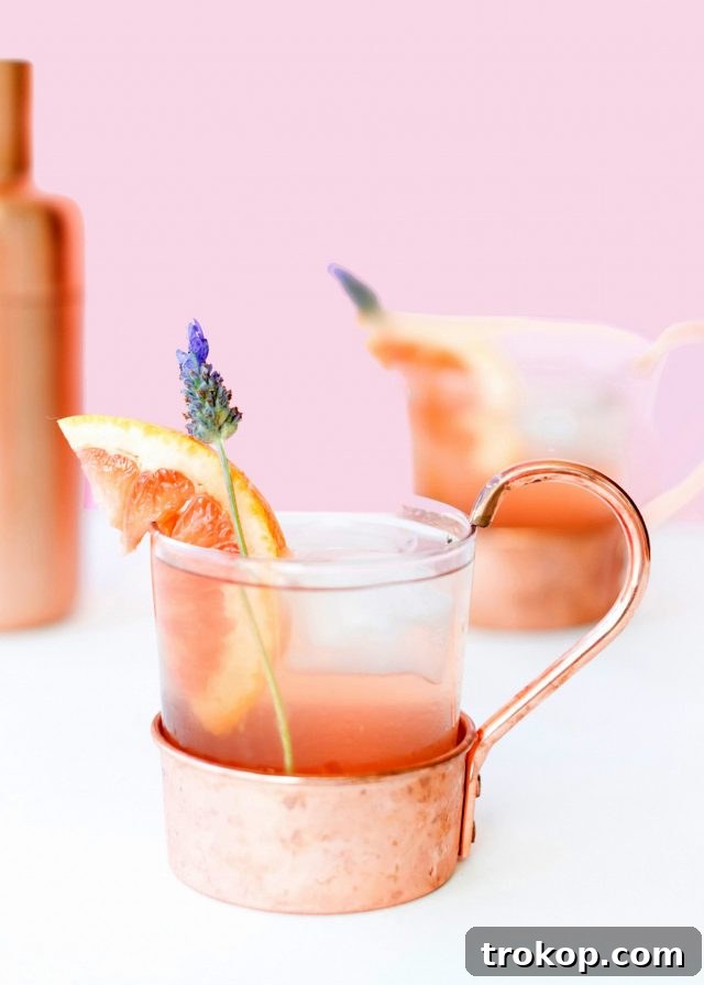 Pucker Up: Exploring the Universe of Sour Cocktails 10 A simple and refreshing lavender grapefruit cocktail for your next happy hour! - sugar and cloth - pretty cocktail