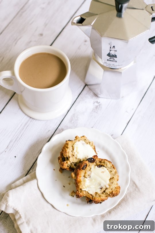 Photo of delightful Irish Soda Bread Knots served with fresh coffee and creamy butter, perfect for breakfast or brunch.