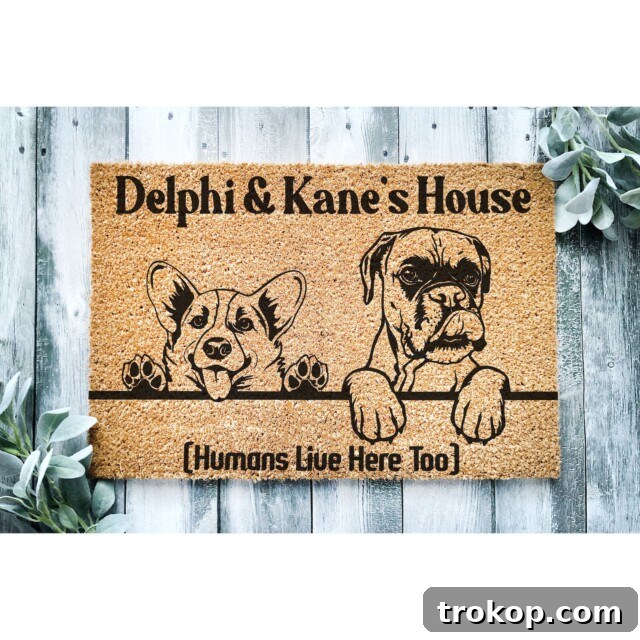 31 Pawsome Gift Ideas for Dog Owners 25 Custom Doormat Dog Names House, Humans Live Here Too Doormat Custom Doormat Apartment Custom Wedding Gift Sweet Home Personalized Gift
