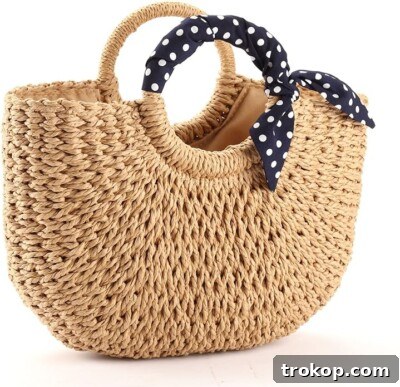 YXILEE Summer Beach bag,Handmade Large Straw Tote Bag Womens Handbag