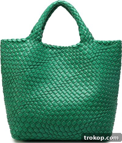 Woven Vegan Leather Tote for the best beach bags