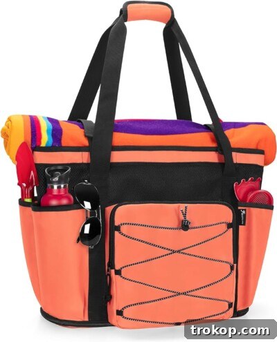 Fasrom Large Mesh Beach Bag with Zipper Bottom, Oversized Beach Bag Tote with Wet & Dry Separation for Pool or Beach Travel