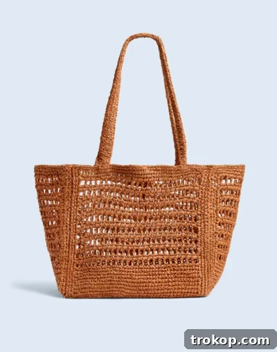 Madewell The Open-Crochet Straw Packable Tote