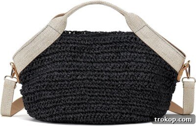 Kiss Sea Wicker Purses for Women Beach Straw Bag Summer Rattan Clutch Purse Beach Crossbody Bags for Women