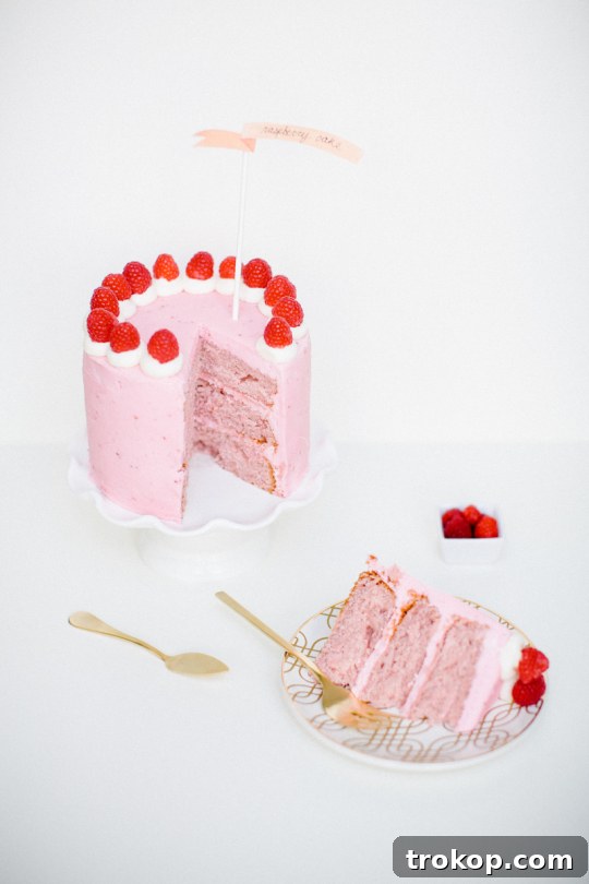 Delightful Raspberry Layer Cake with fresh berries