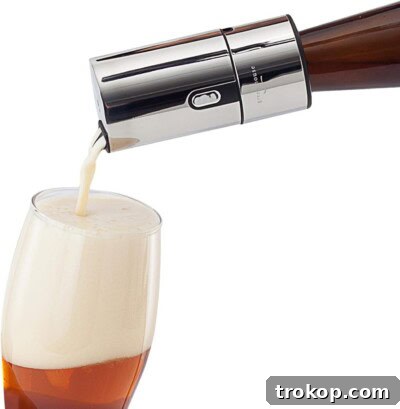 GREEN HOUSE Bottled Beer Foam Maker - Awesome Compact Gift for Beer Lovers. Basic Bottled Beer into a Delicious & Fine Tasty Beer with Ultra Fine Foam.